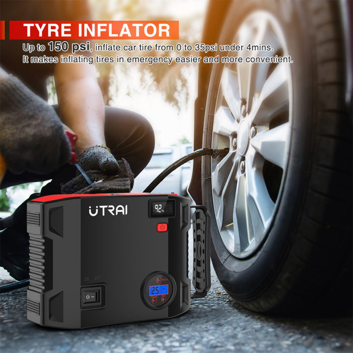 Utrai Jstar 5 - 12V 2000A starthulp - 24000mAH powerbank - 150PSI luchtcompressor - Afbeelding 10