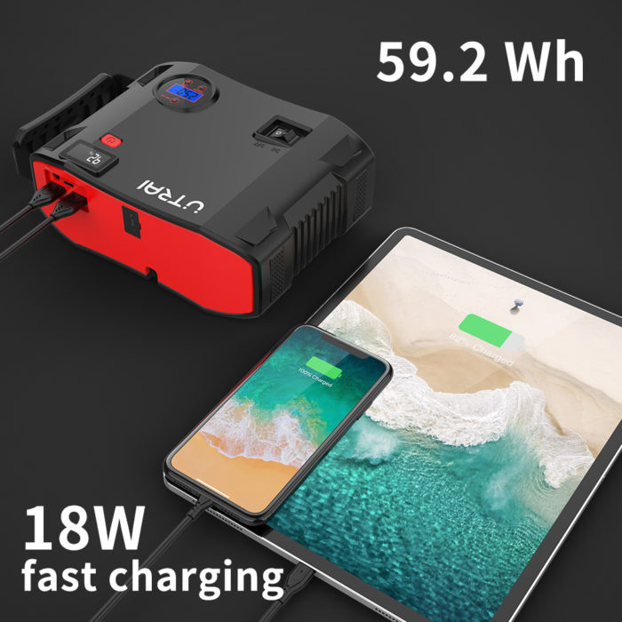 Utrai Jstar 5 - 12V 2000A starthulp - 24000mAH powerbank - 150PSI luchtcompressor - Afbeelding 7