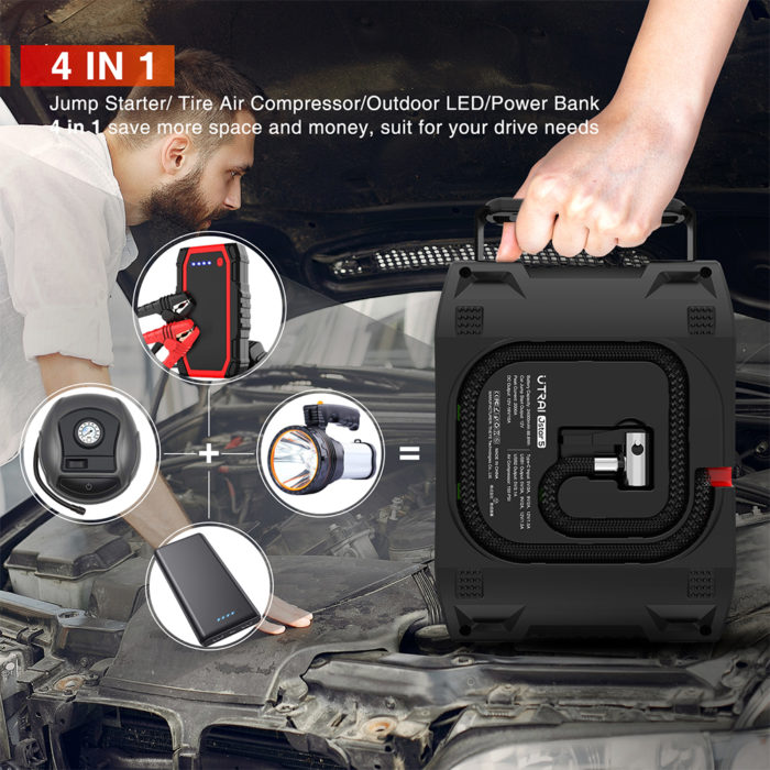 Utrai Jstar 5 - 12V 2000A starthulp - 24000mAH powerbank - 150PSI luchtcompressor - Afbeelding 9