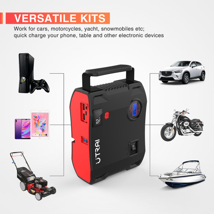 Utrai Jstar 5 - 12V 2000A starthulp - 24000mAH powerbank - 150PSI luchtcompressor - Afbeelding 13