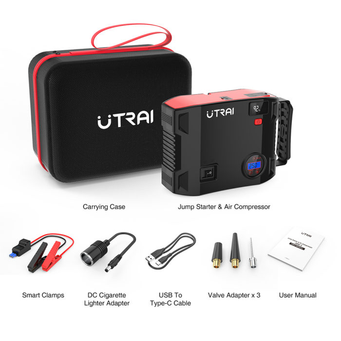 Utrai Jstar 5 - 12V 2000A starthulp - 24000mAH powerbank - 150PSI luchtcompressor - Afbeelding 2