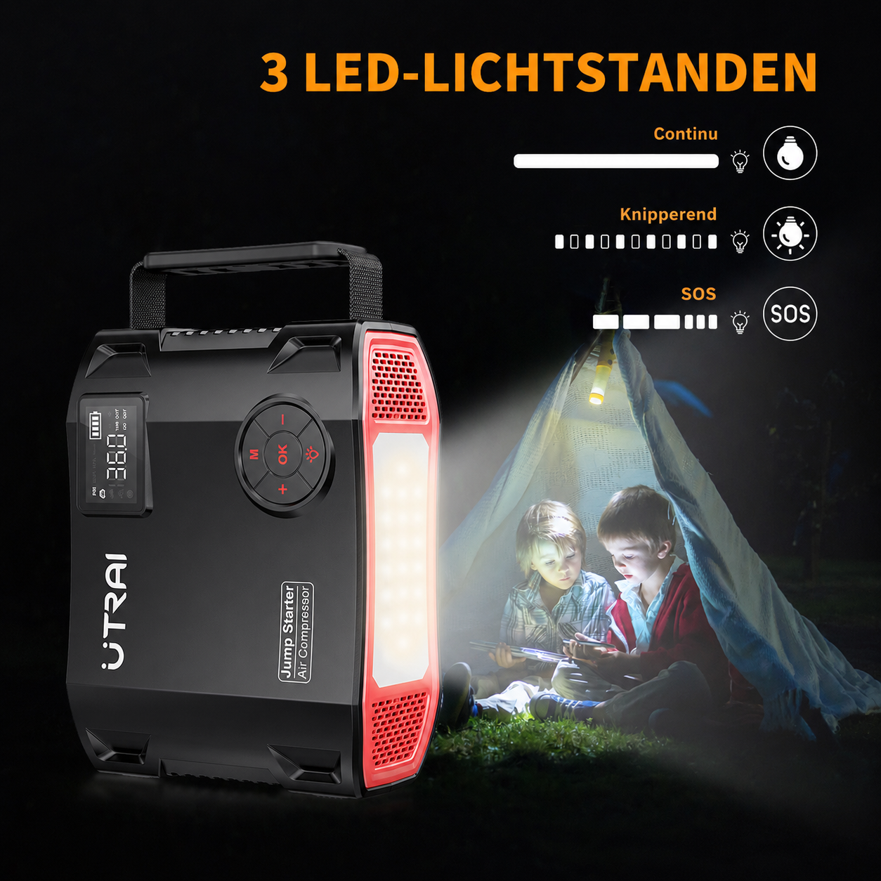 Ingebouwde LED-verlichting en lichtstanden van de UTRAI JS-5