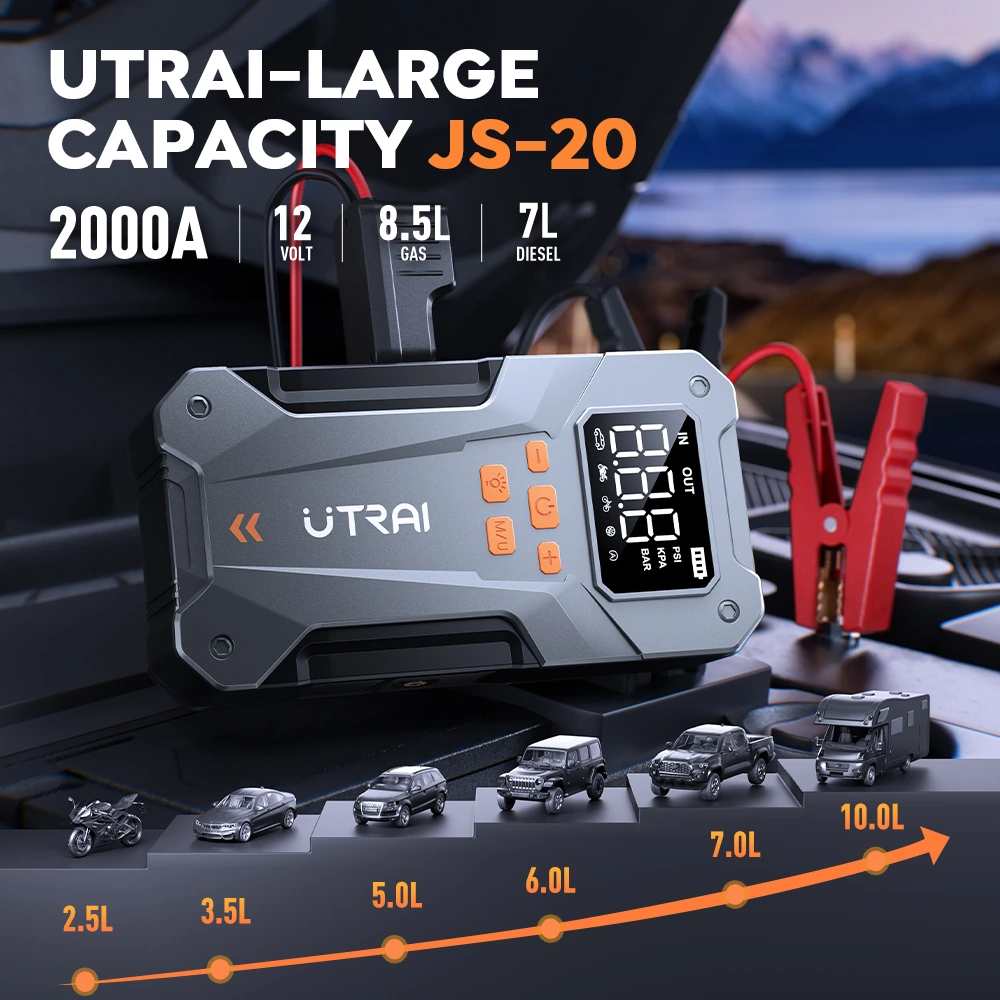 UTRAI JS-20 jumpstarter voor verschillende 12V-voertuigen