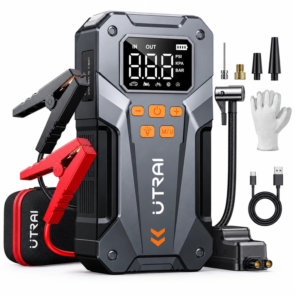 UTRAI JS-20 2000A jumpstarter met geïntegreerde luchtcompressor