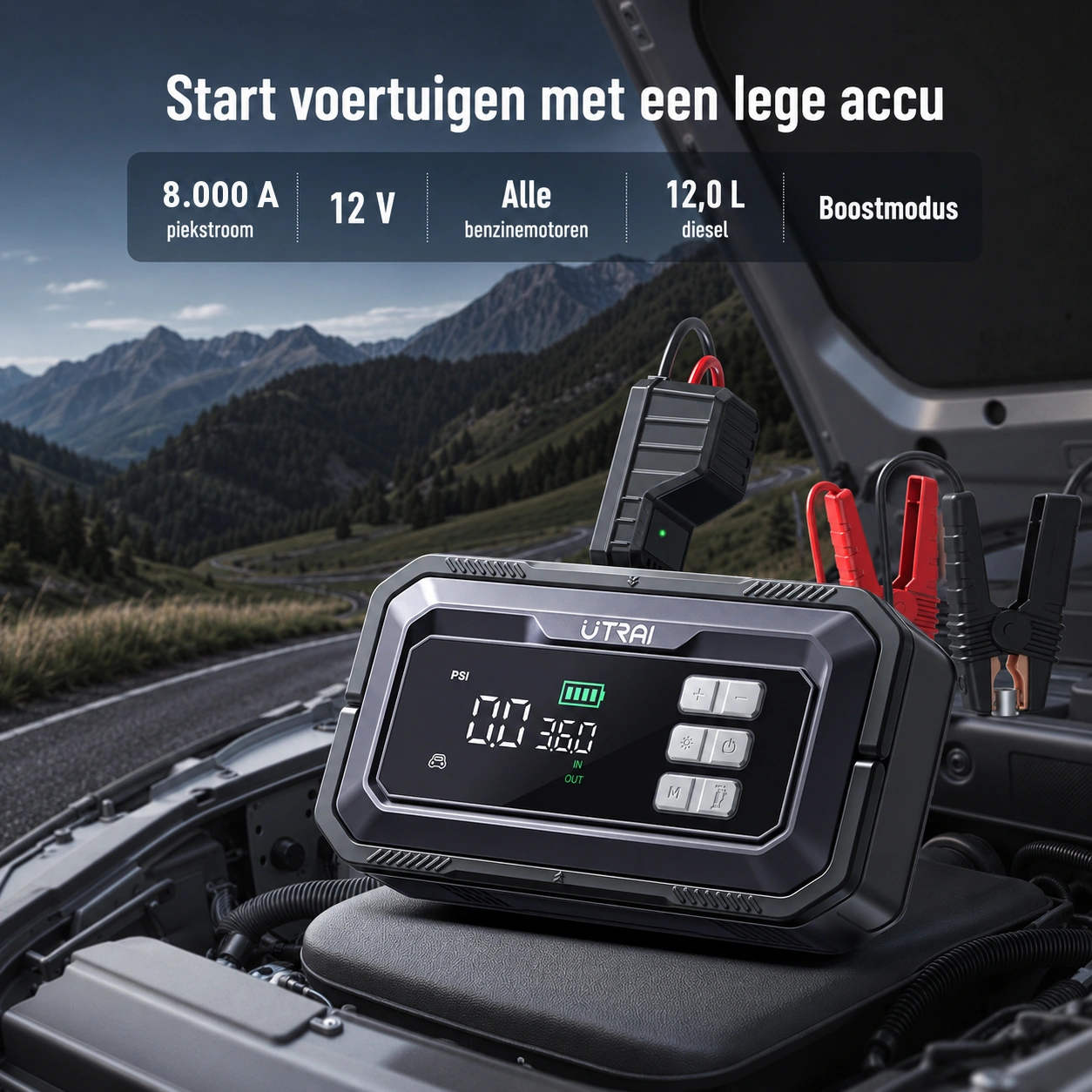 UTRAI JS-30 jumpstarter met 8000A piekstroom