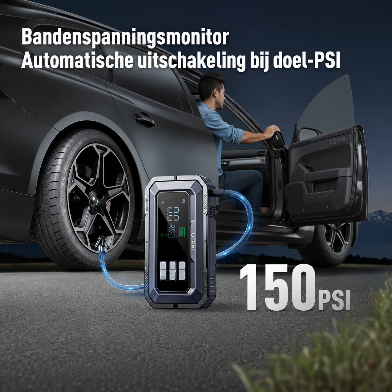 UTRAI JS-30 gebruikt als verlichting tijdens pech onderweg