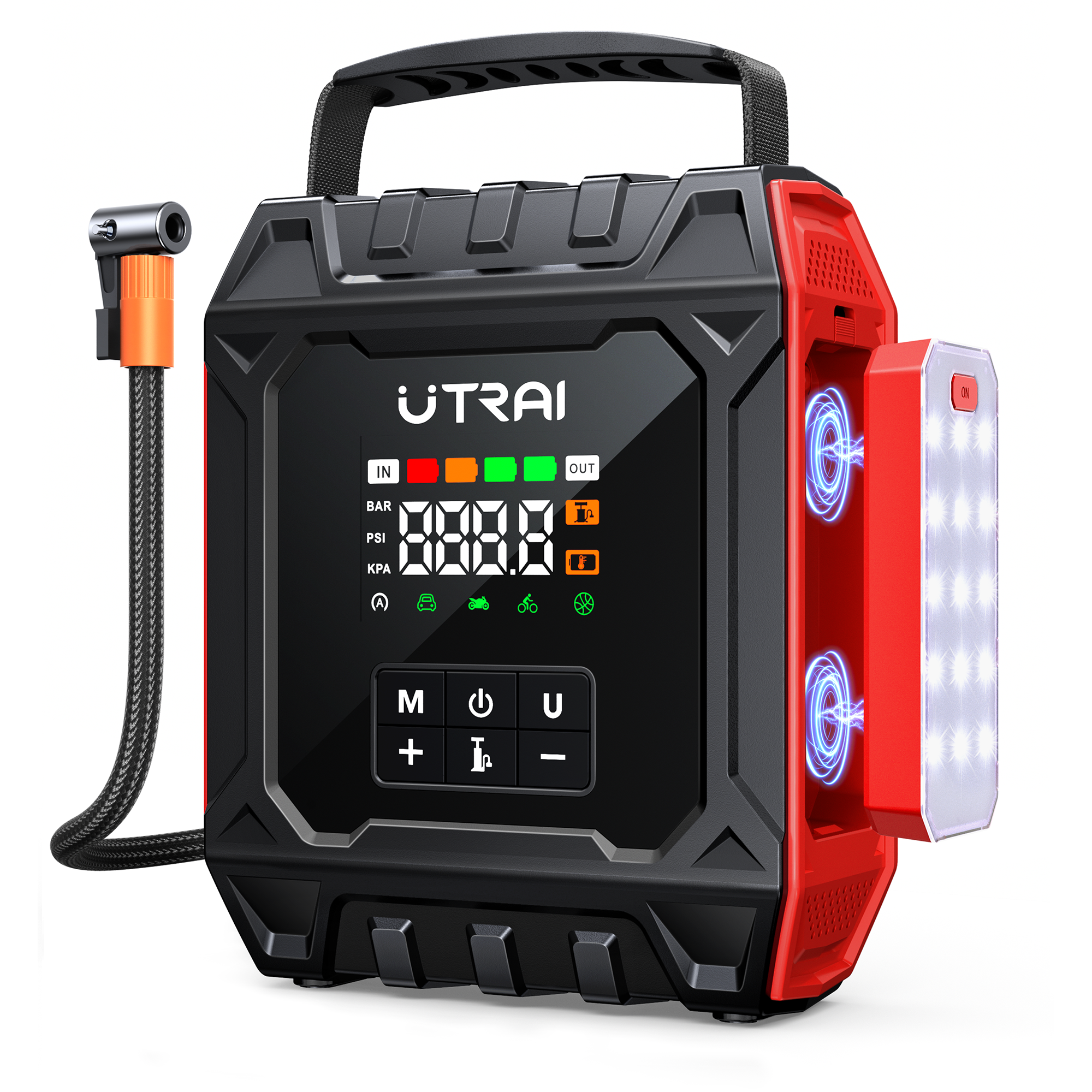 UTRAI JS-50 jumpstarter met accuklemmen en compressor