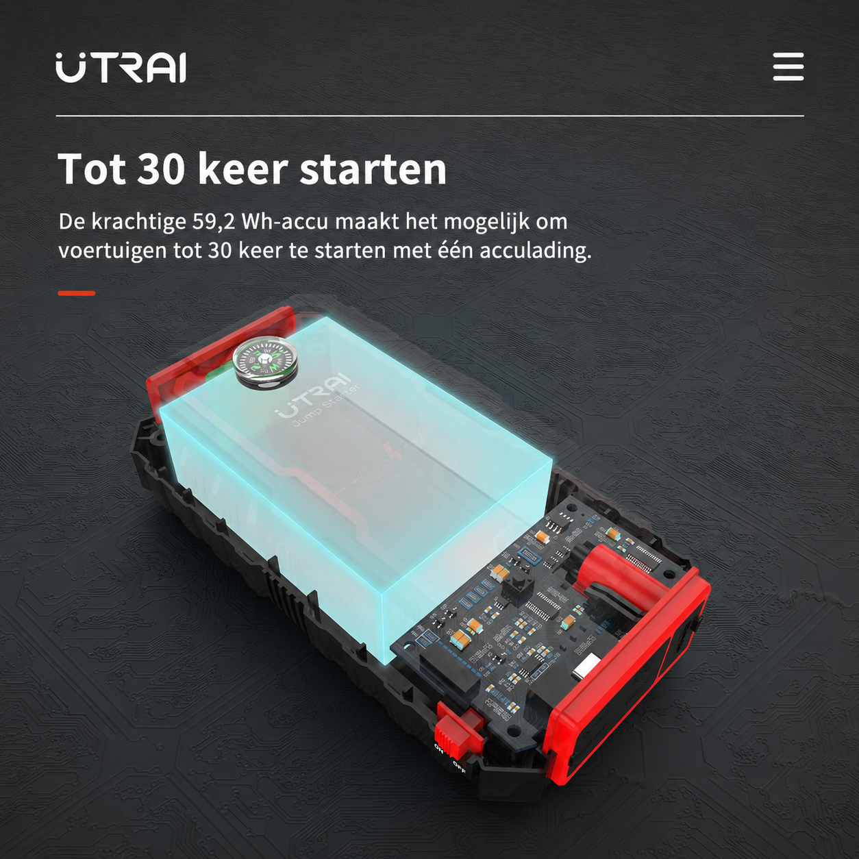 UTRAI JS-One jumpstarter voor herhaald starten van voertuigen